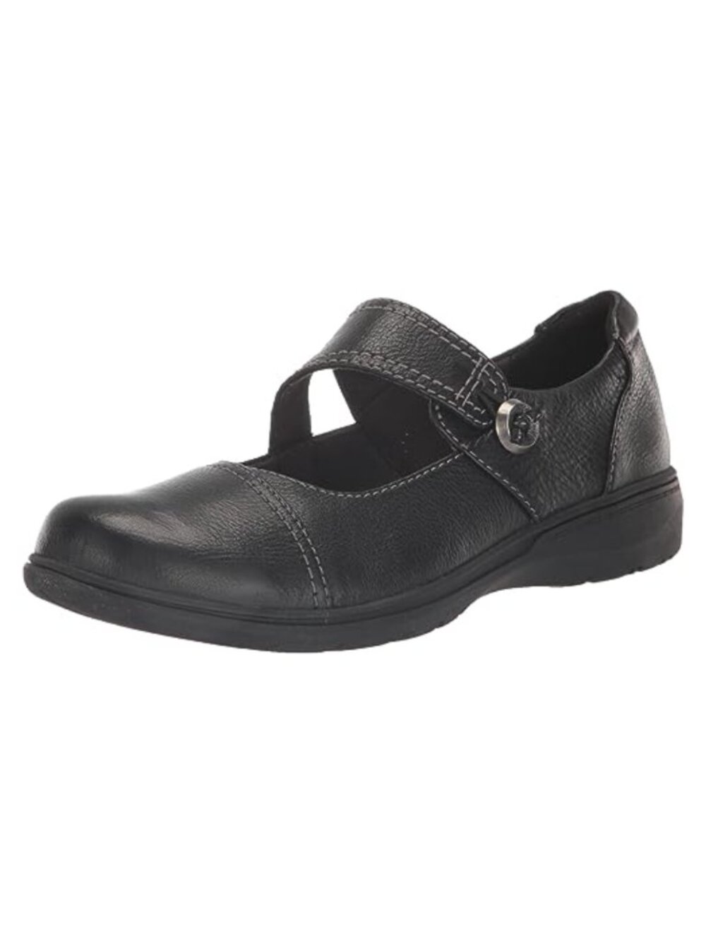 Mary Jane Flat Comfort Nubuck Leather Strap Work